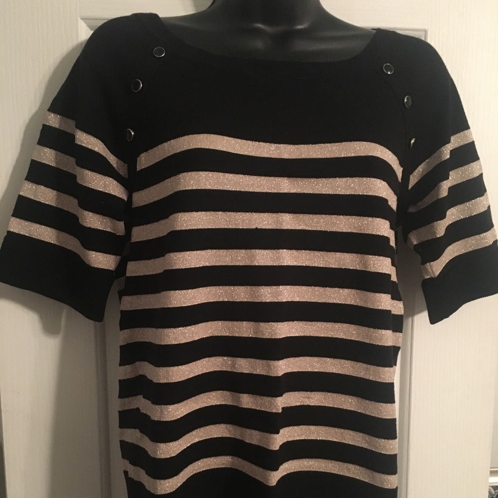 WHBM Gold and Black Blouse